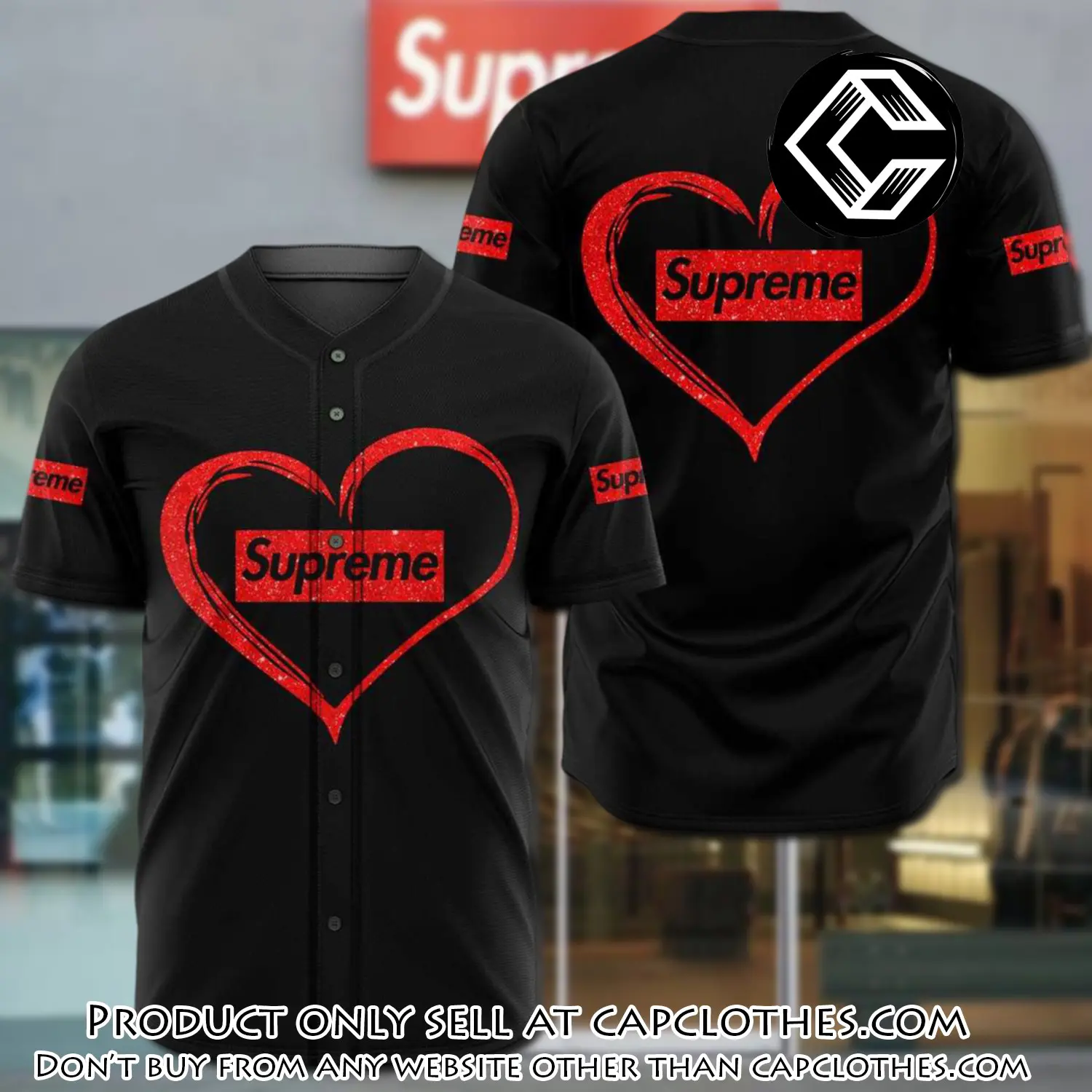 Supreme heart baseball jersey shirt luxury bjs1242 cc4156054